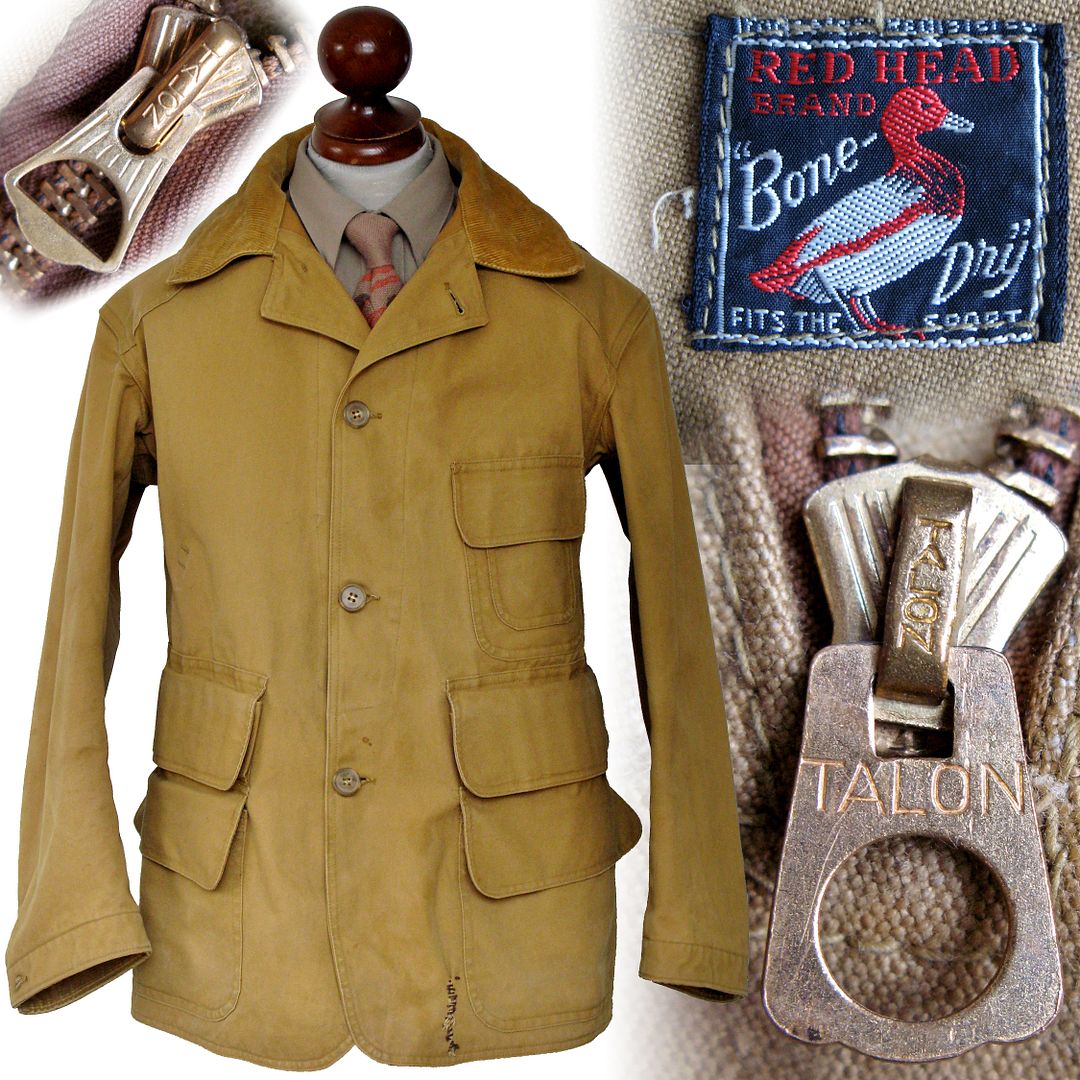 【Sale】 40's REDHEAD hunting JKT Vintage REDHEAD Bone-Dry Camouflage Canvas Hunting Jacket Sz